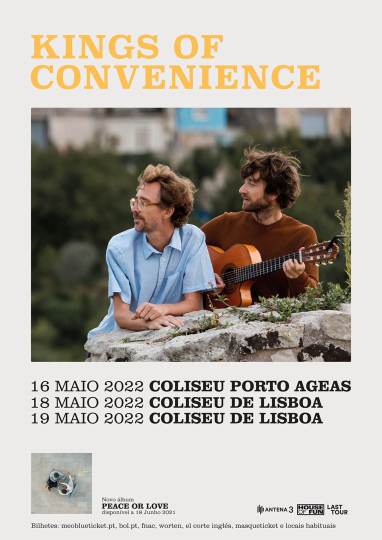 Cartaz: Kings of Convenience em Portugal em 2022