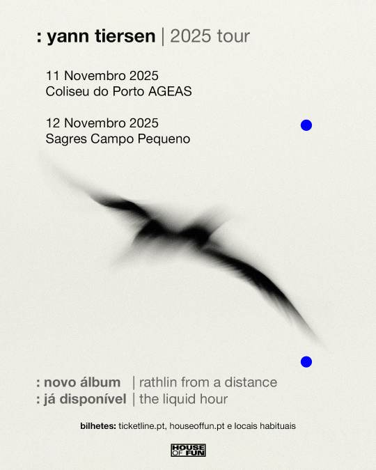 Cartaz: Yann Tiersen regressa com uma atuação a solo de piano + música eletrónica para promover o seu novo álbum Rathlin from a Distance | The Liquid Hour.